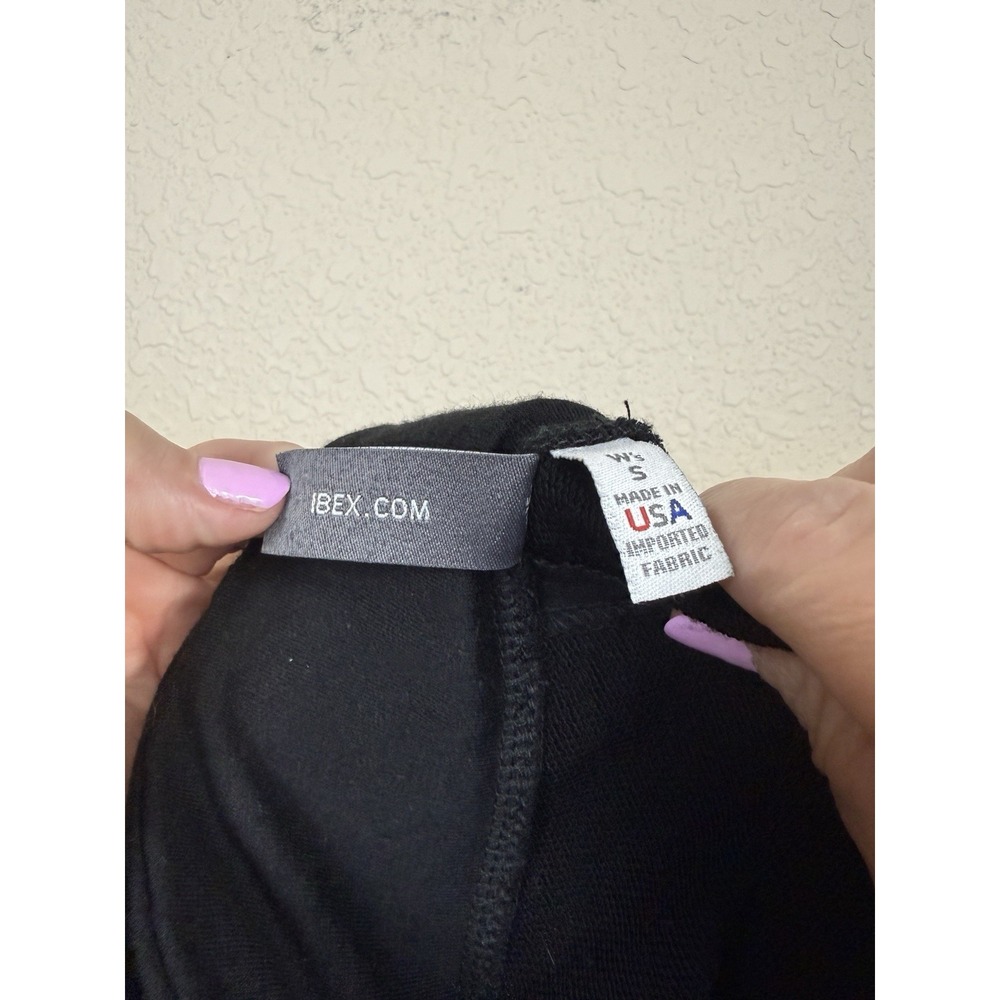 Ibex Womens Merino Wool Cinch Belted Black Skirt Pull On Made in USA Pleated S - Picture 7 of 7